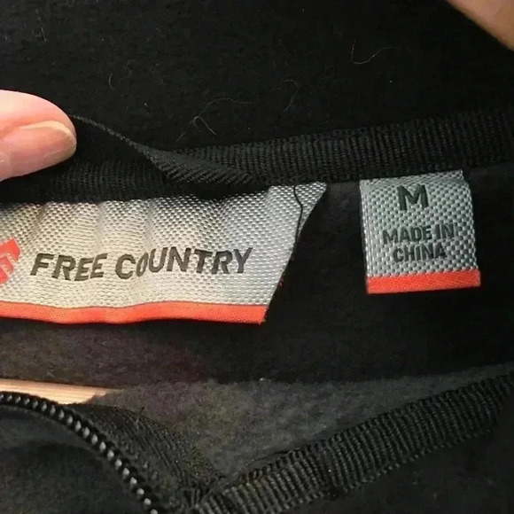 Free Country Grey & Black Fleece Jacket Vest Mens Size M.png - Picture 4 of 13